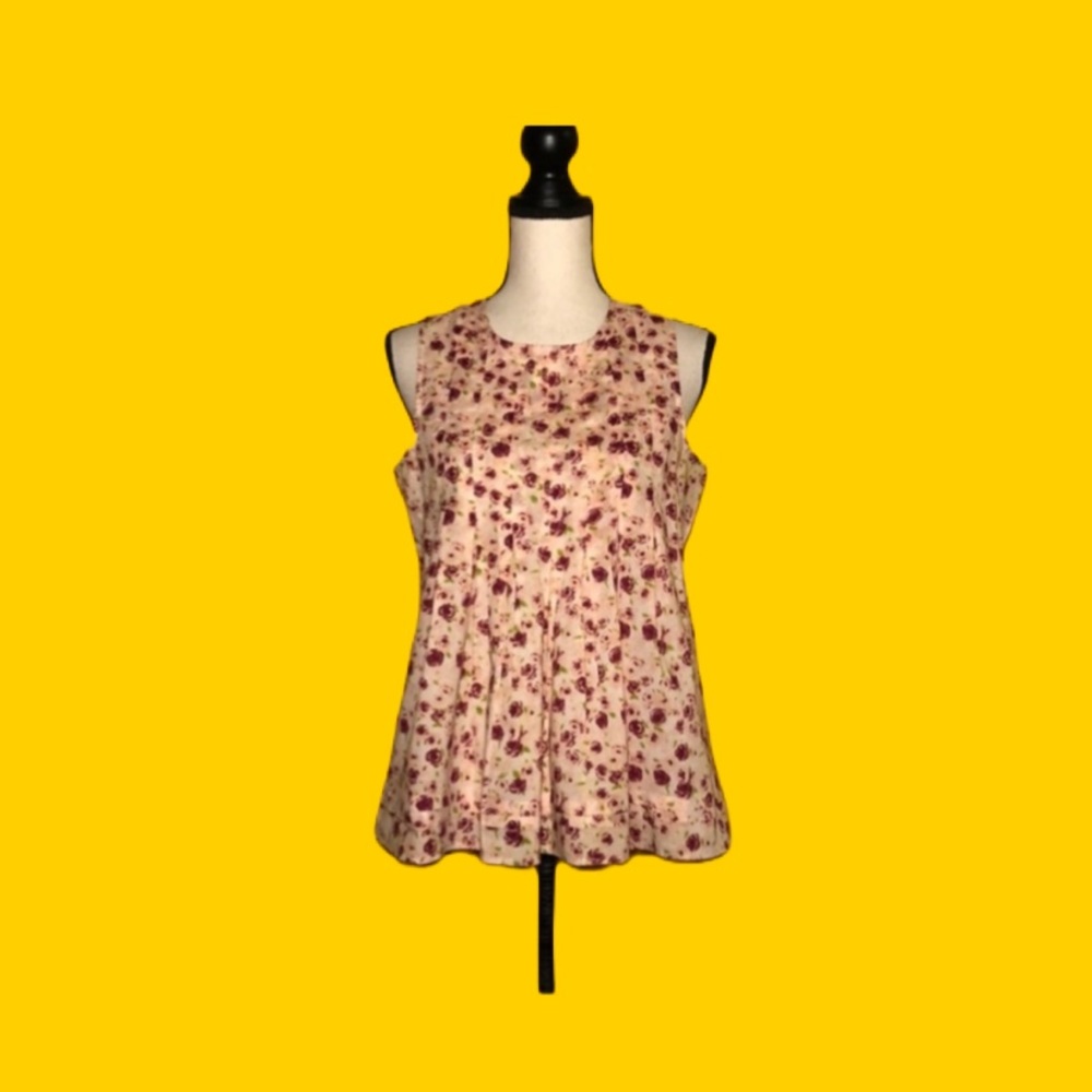 🟠 VASIA 🟠 (Anthro) floral sleeveless top - Picture 1 of 9